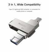 32gb USB Flash Drive 3 in 1 Type-C - Lightning - USB - Yesido FL12
