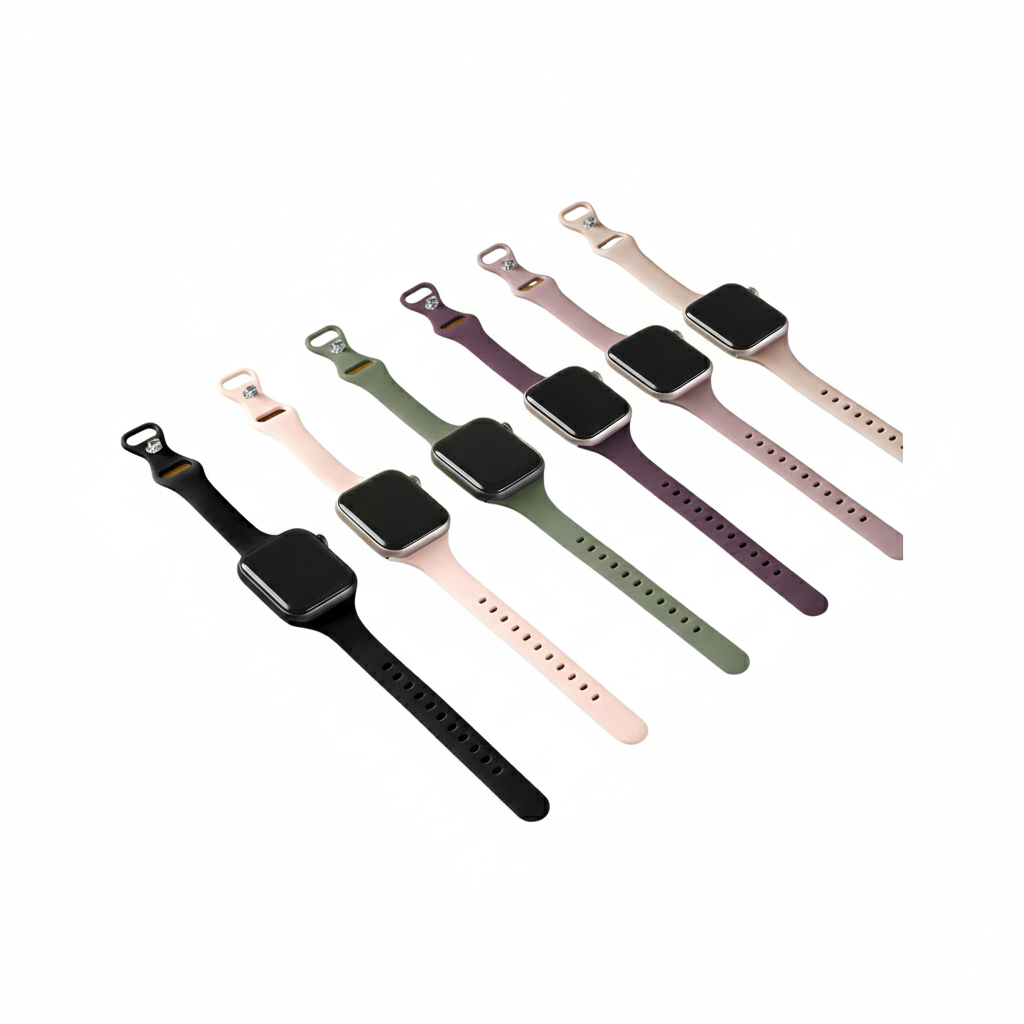 Apple Watch Band 42mm 44mm 45mm Soft Silicone  (Pack of 6)