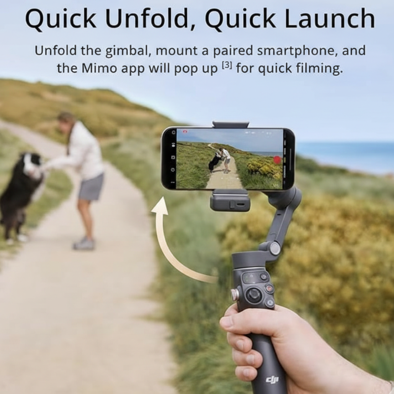 DJI Osmo Mobile 7P Gimbal Stabilizer for iPhone, Android, Native Tracking, Lighting, 3-Axis Phone Gimbal, Quick Launch, One-Tap Edit, Built-in Extension Rod & Tripod, 10hrs Use, Phone Charging