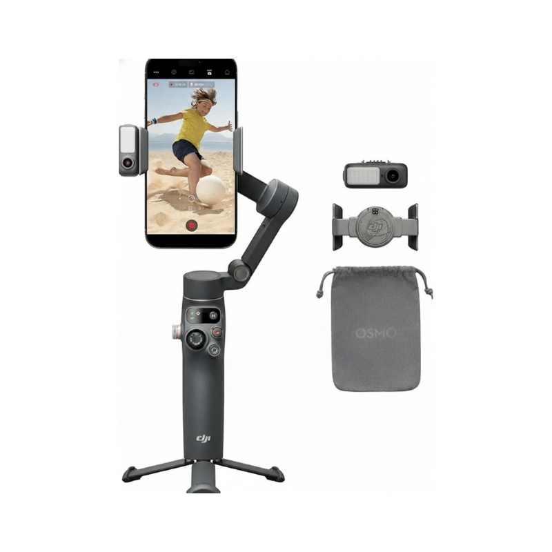 DJI Osmo Mobile 7P Gimbal Stabilizer for iPhone, Android, Native Tracking, Lighting, 3-Axis Phone Gimbal, Quick Launch, One-Tap Edit, Built-in Extension Rod & Tripod, 10hrs Use, Phone Charging