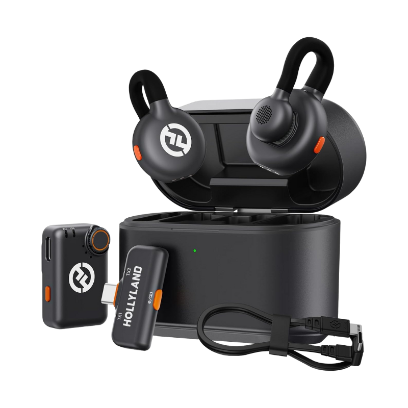 Hollyland Lark M2S Wireless Microphone with USB-C Plug for iPhone 15/16/17 and Android, 300m Range, 27h for Vlogging