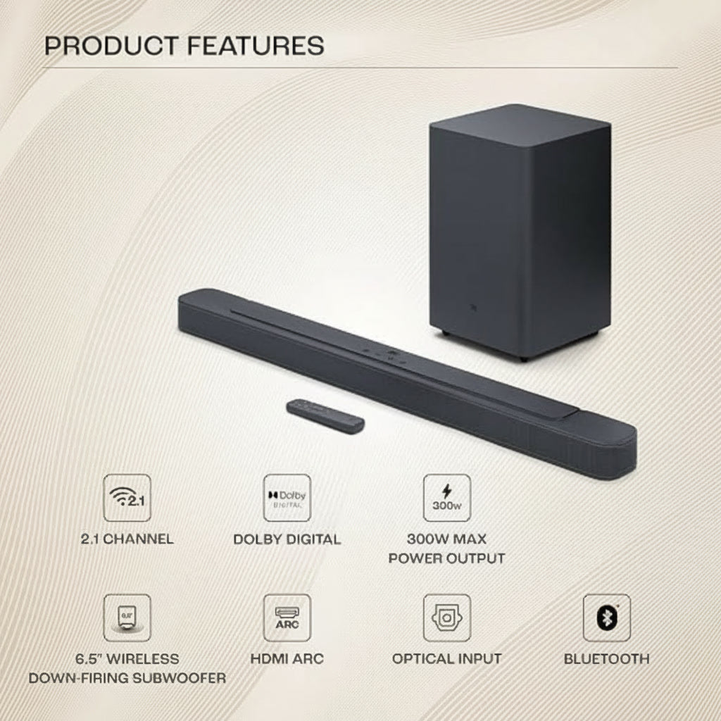 JBL BAR 2.1 SOUNDBAR MK2 With Wireless Subwoofer