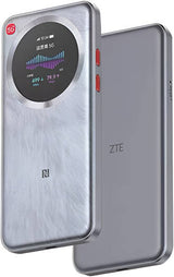 ZTE U30 Pro 5G Portable Wi Fi Router, 1.38″ Touchscreen, 5G NR & LTE Dual Mode, Wi Fi 6 Dual Band, 5000mAh Battery, NFC Quick Connect, USB C, 64GB Storage, Global 5G Hotspot, Silver