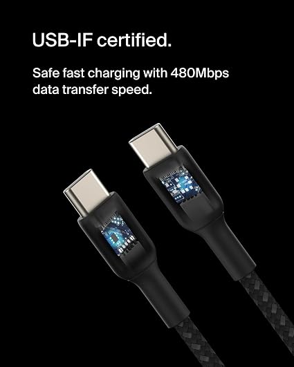 Belkin BoostCharge USB-C to USB-C Cable, 2M, Black