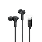Belkin SoundForm Headphones with USB-C Connector Black, In-Ear Earphones w/ Microphone, 10mmHigh-fidelity, Immersive Audio, 1.2m